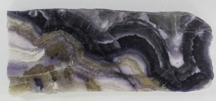 Polished Fluorite Slab - Purple, Gold, White #34864